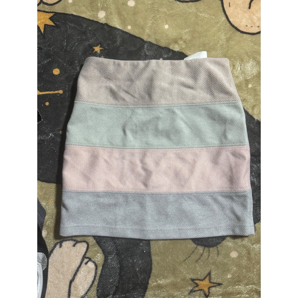 Striped Mini Skirt Pastel Color Block Stori S Small Fitted Casual‎